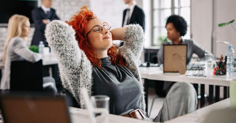 employee relaxing at work