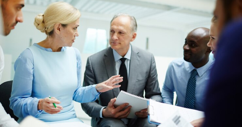 team members discussing