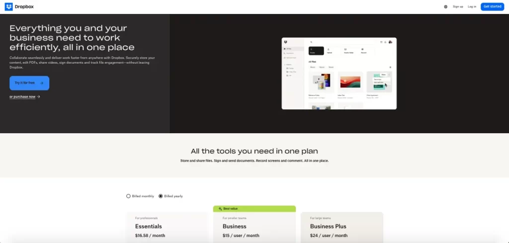 Dropbox virtual meeting tool