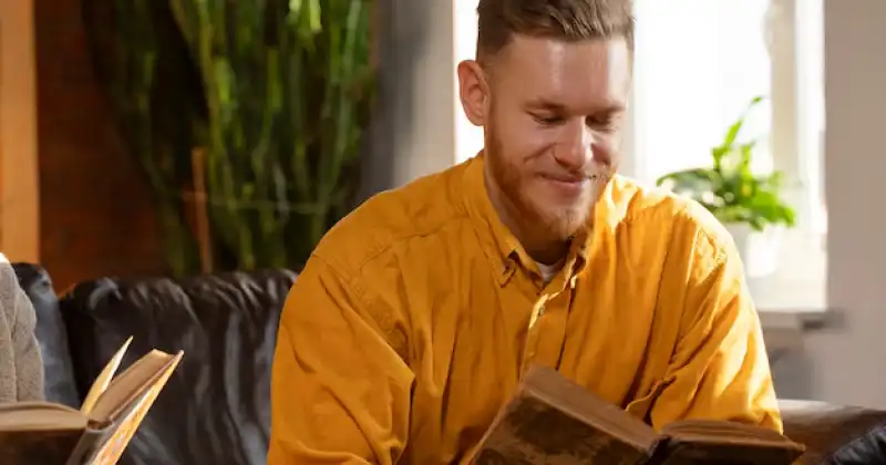 person reading a book