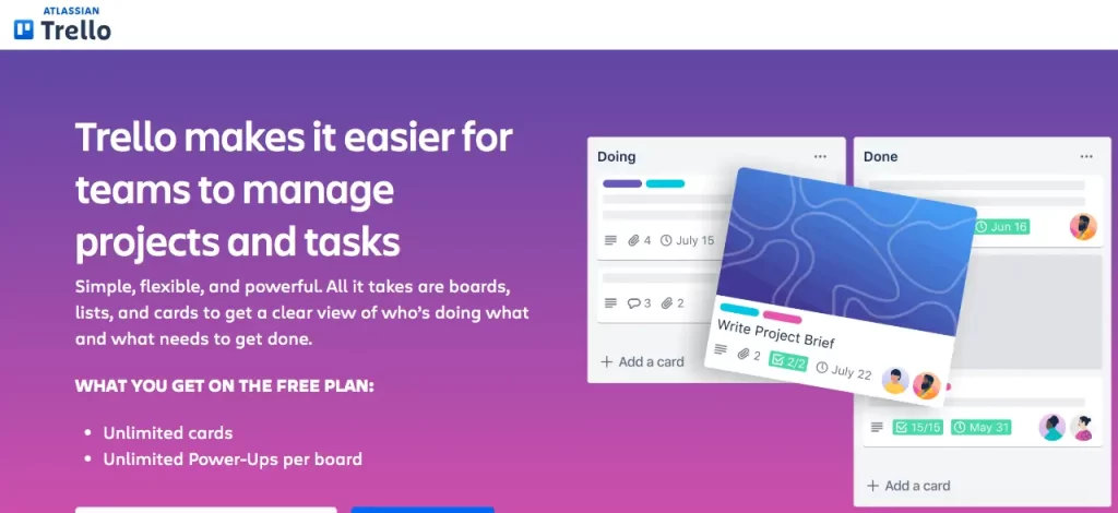 Trello virtual meeting tool