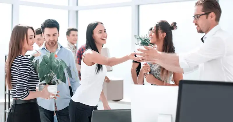 giving gifts to coworkers in office