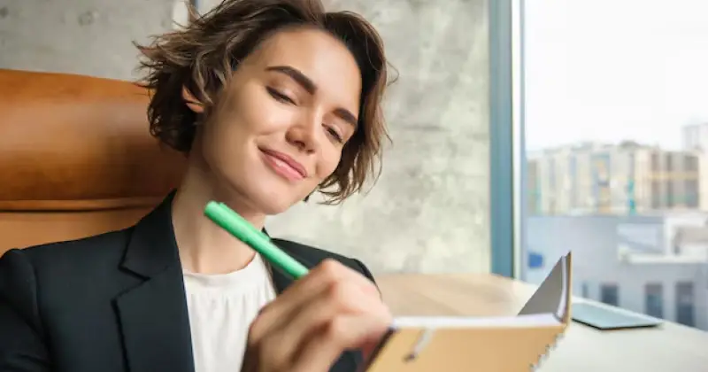 a girl writing a letter