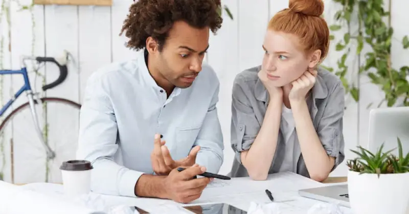 Two people Brainstorming