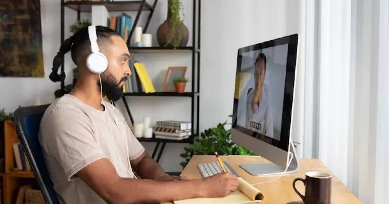 a remote meeting