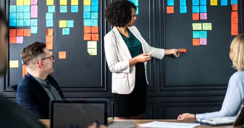 team members have a meeting