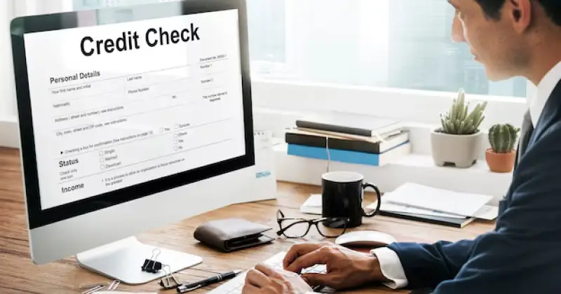 an employee checking credit report
