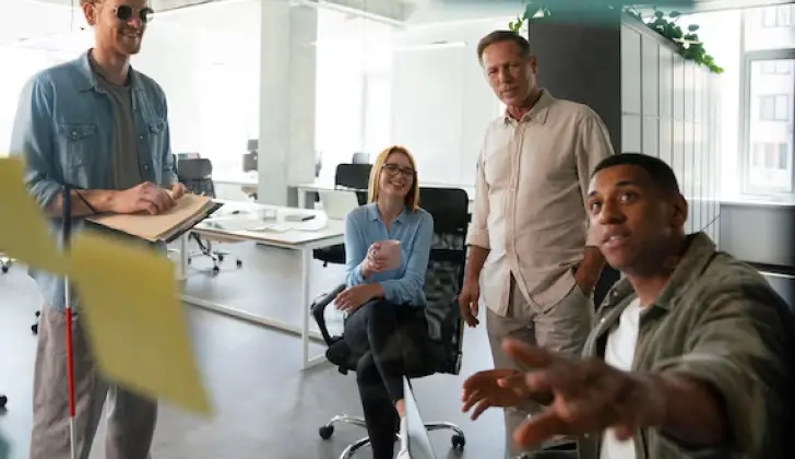 some team members having a meeting