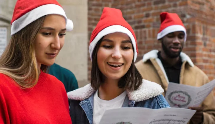 employees playing Christmas Scavenger Hunt