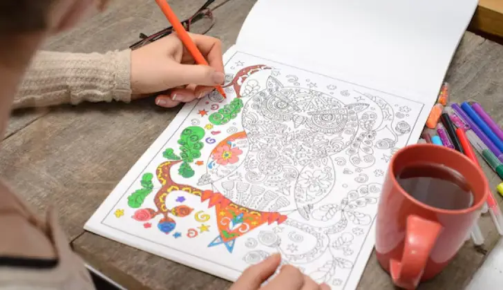 a person using an Adult Coloring Books
