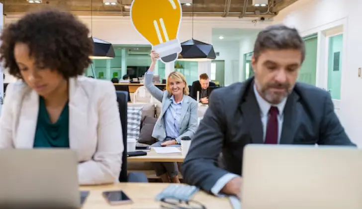 innovative team members at office