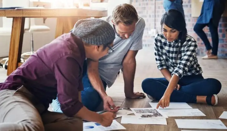 employees working on a project