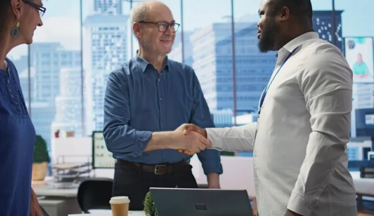 a CEO and a Stakeholder closing a deal