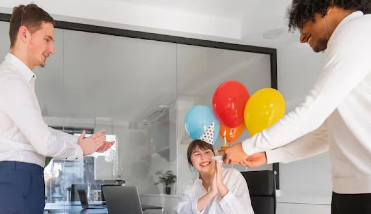 celebrating at a workplace