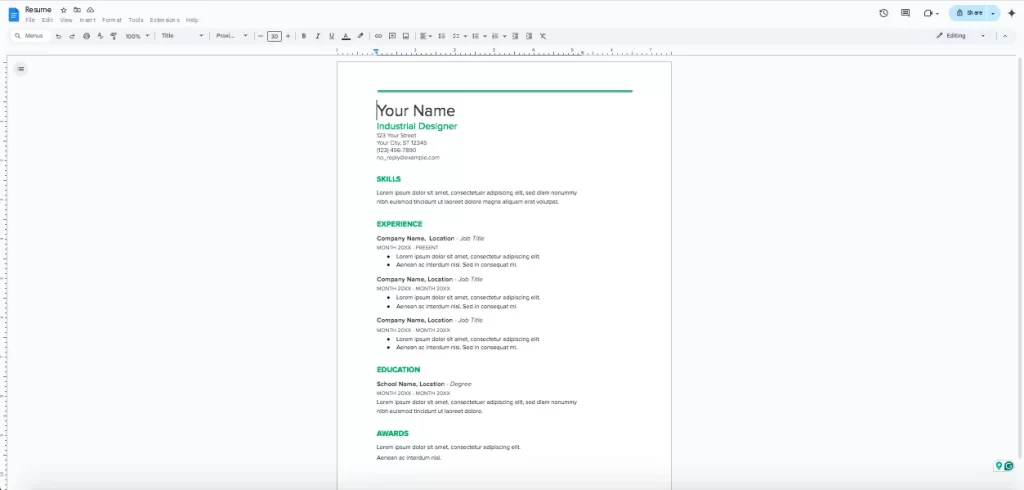 accessing template