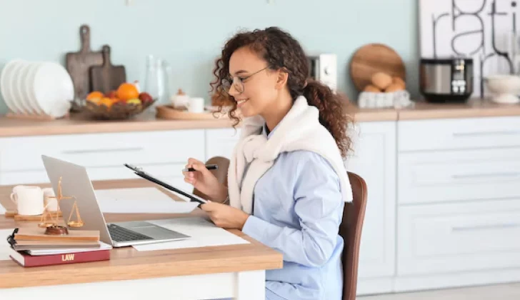 a person working behind laptop