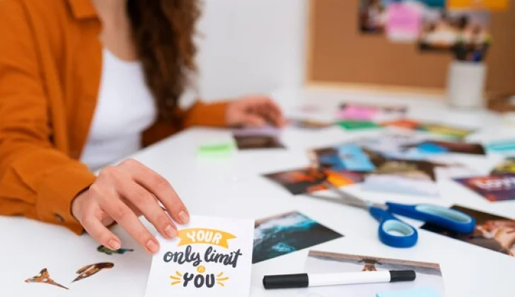 an employee writing affirmations