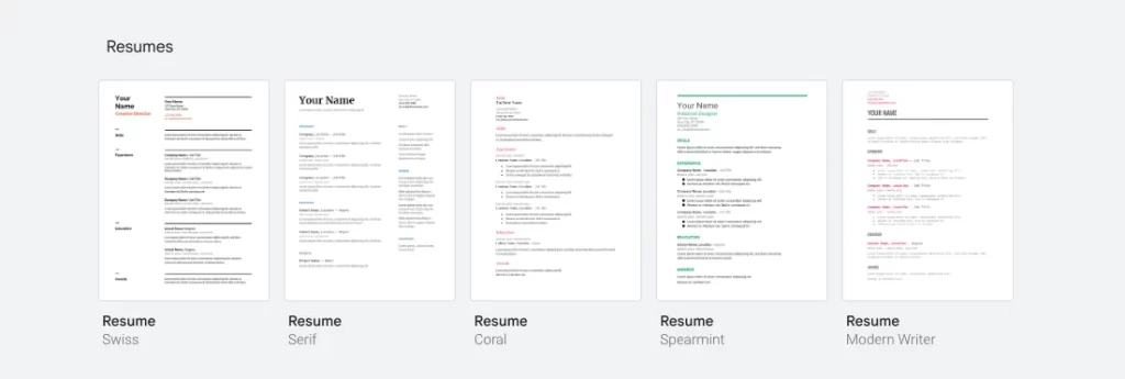 choose a resume