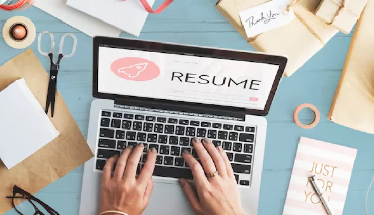 a person working on a resume