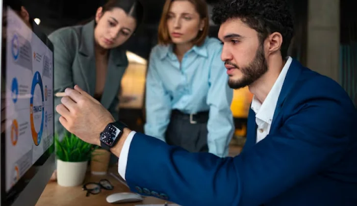 an supervisor sharing tips with other employees