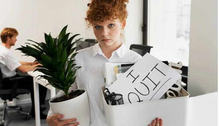 a girl Quitting her job