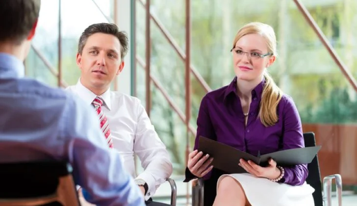 a formal meeting at workplace