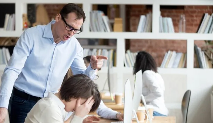 an employer yelling at an employee