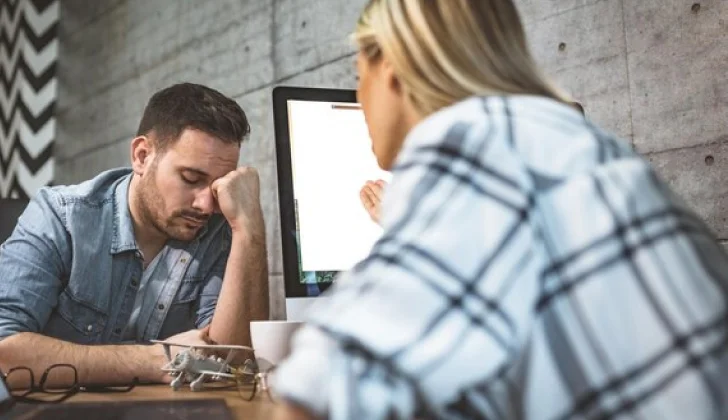 an employee feeling tired at work