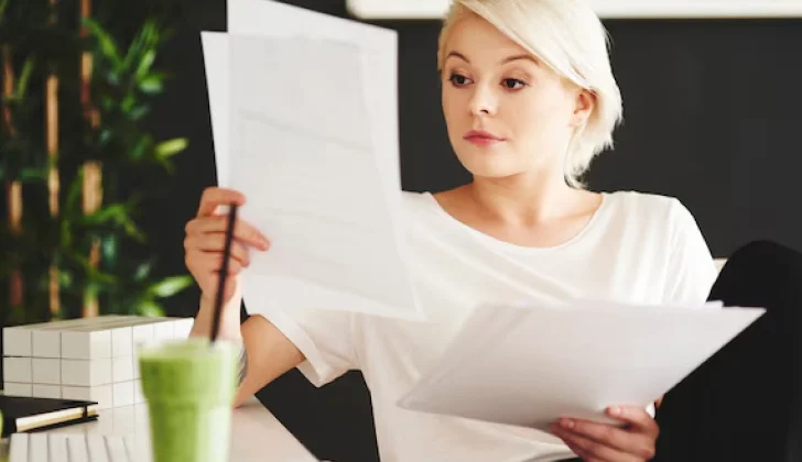 an employee checking work results
