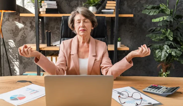 an employee managing stress at work
