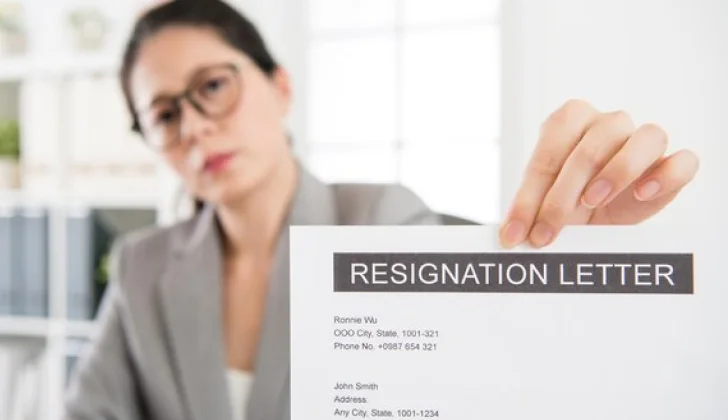 an employee holding a resignation letter