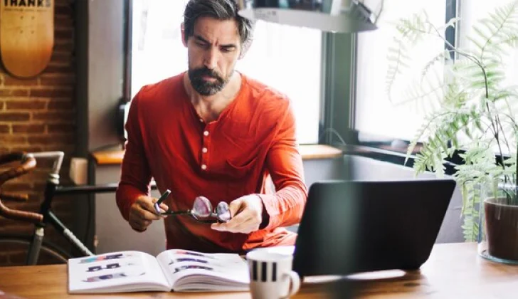 a man working as a remote freelancer