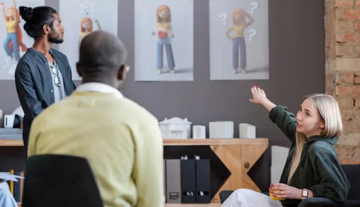 a meeting at workplace