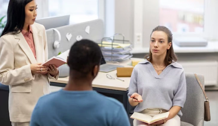 some employees having a meeting