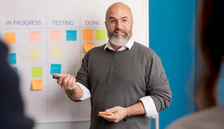 a leader having a presentation