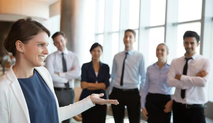 an employer having a speech for employees