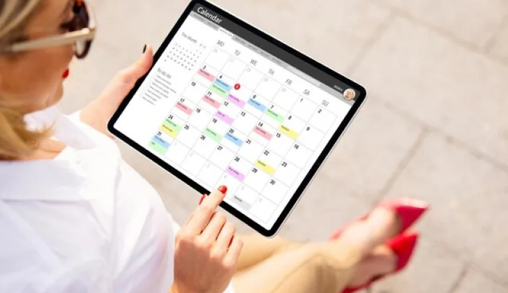 checking calendar for remembering a birthday