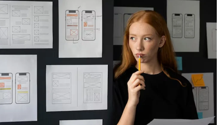 an employee working on a project
