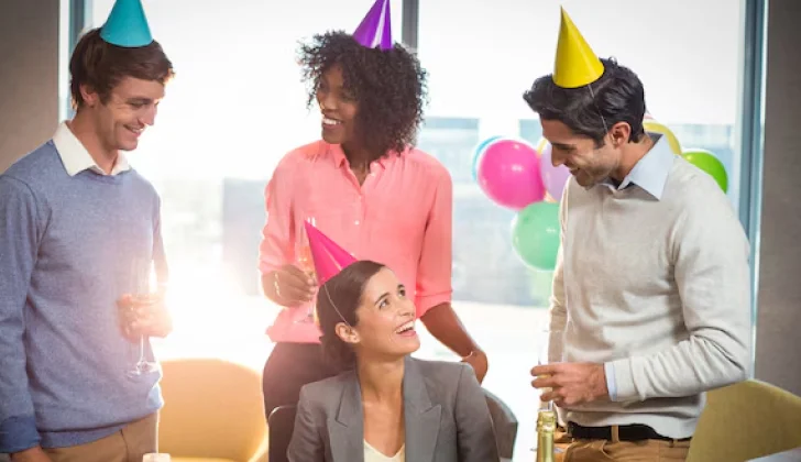 a birthday party in the office
