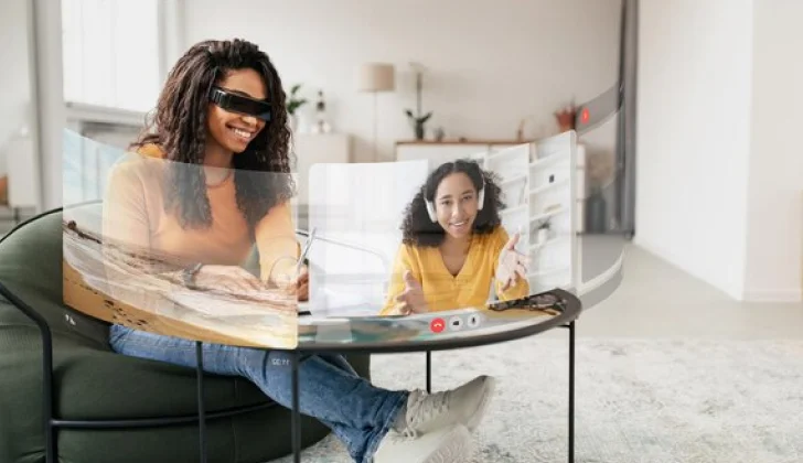 two people having video call with VR