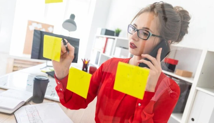 an employee working on a project