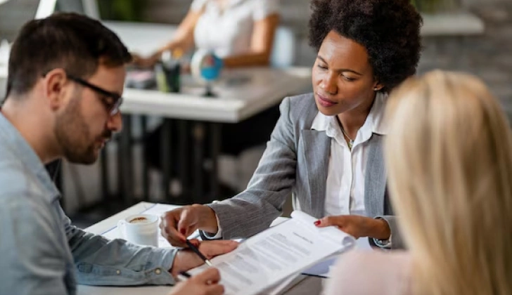 an employee reading a work contract