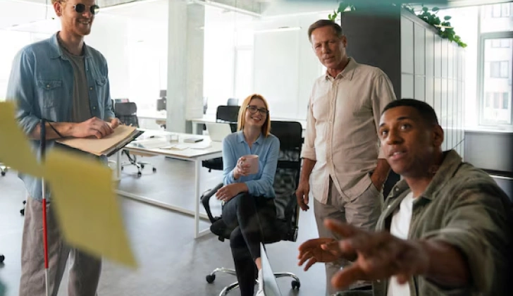 some team members having a meeting