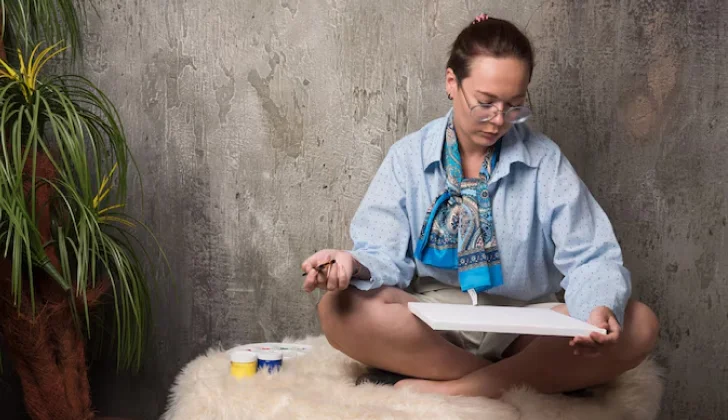 a person thinking before writing