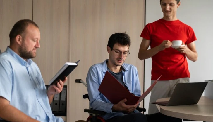 employees working on a task