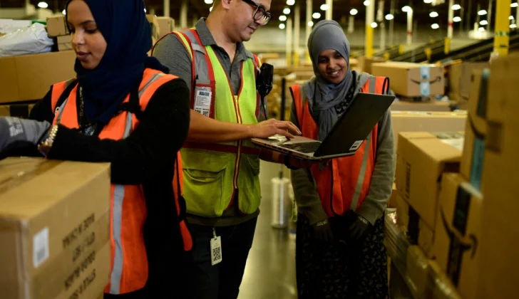Amazon employees at work