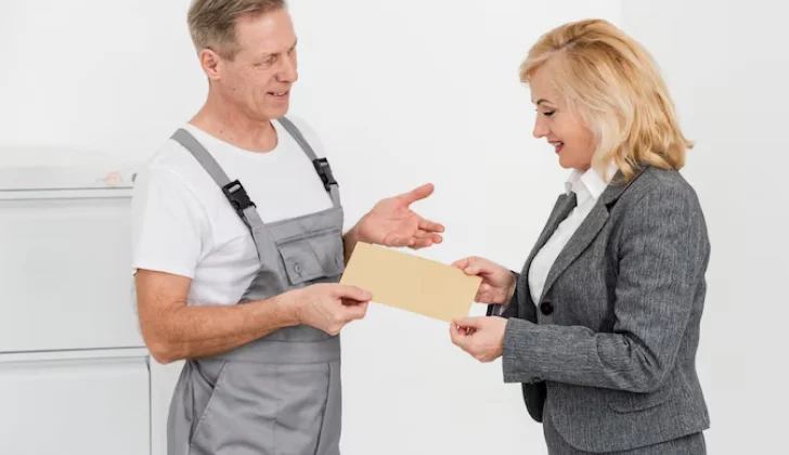two employees at work