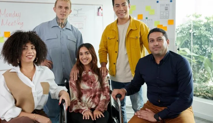 team members of a diverse workplace