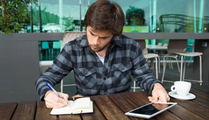 a guy working on a project
