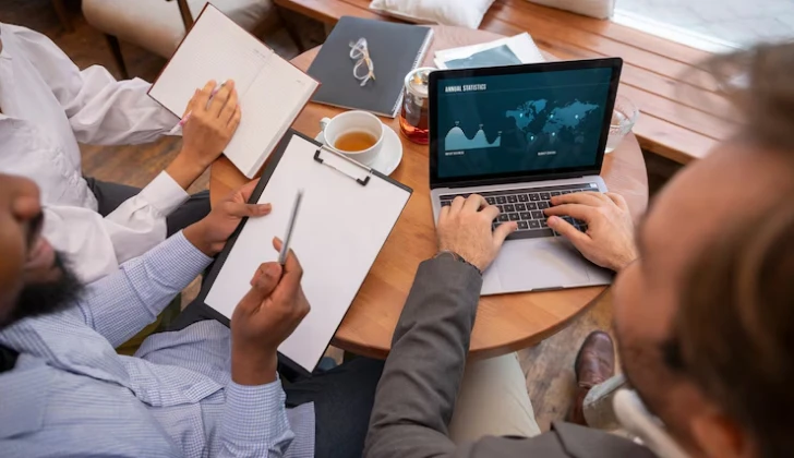 two employees working on a project